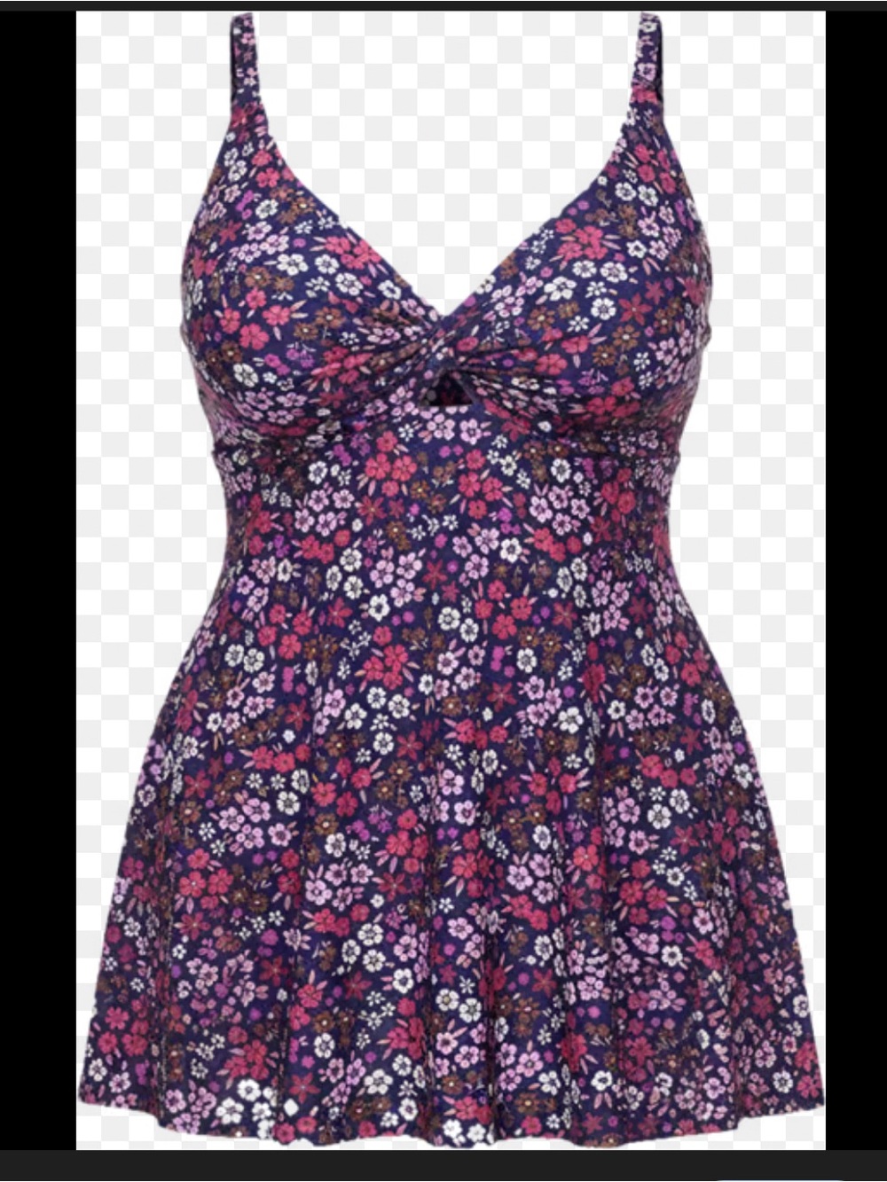 Torrid 4X blue floral print swing tankini Swim top with adjustable straps